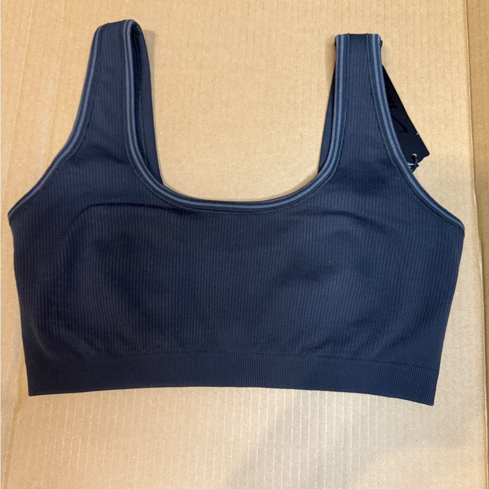 Nike SKIMS Ribbed Scoop Bra- Black